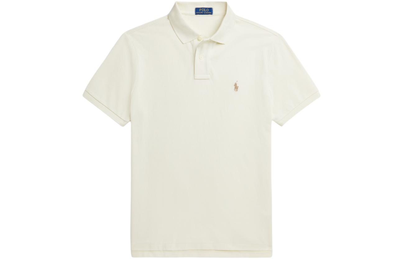 Polo Ralph Lauren SS24 Slim Fit Beige Short Sleeve Polo Shirt with Logo Embroidery. MNPOKNI1N822802-101 圖 2
