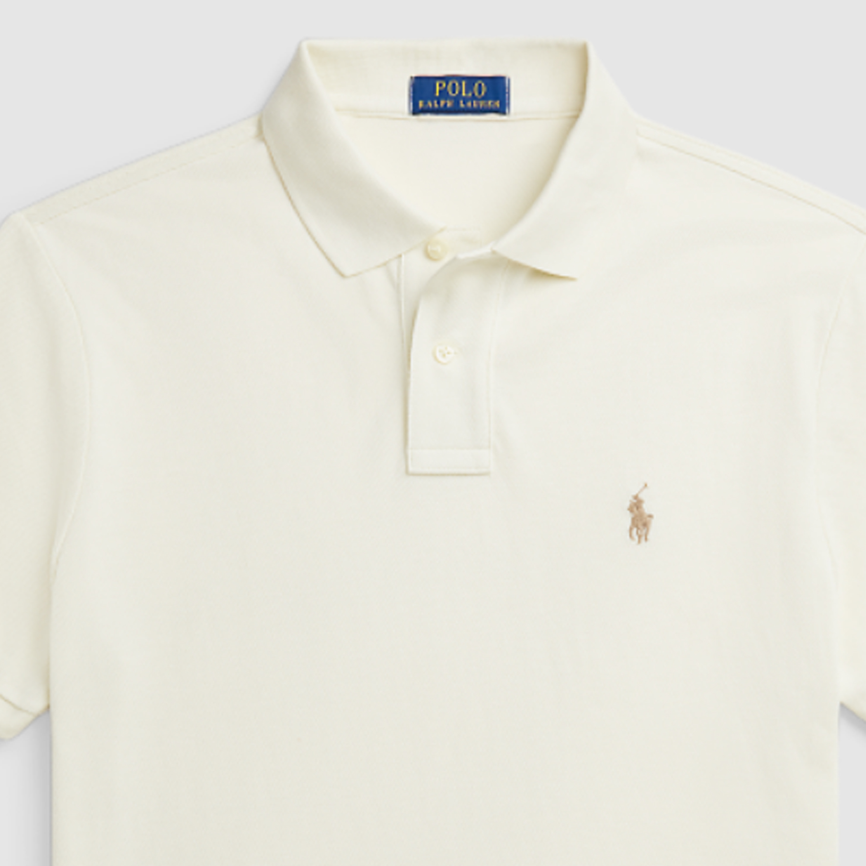 Polo Ralph Lauren SS24 Slim Fit Beige Short Sleeve Polo Shirt with Logo Embroidery. MNPOKNI1N822802-101 圖 4