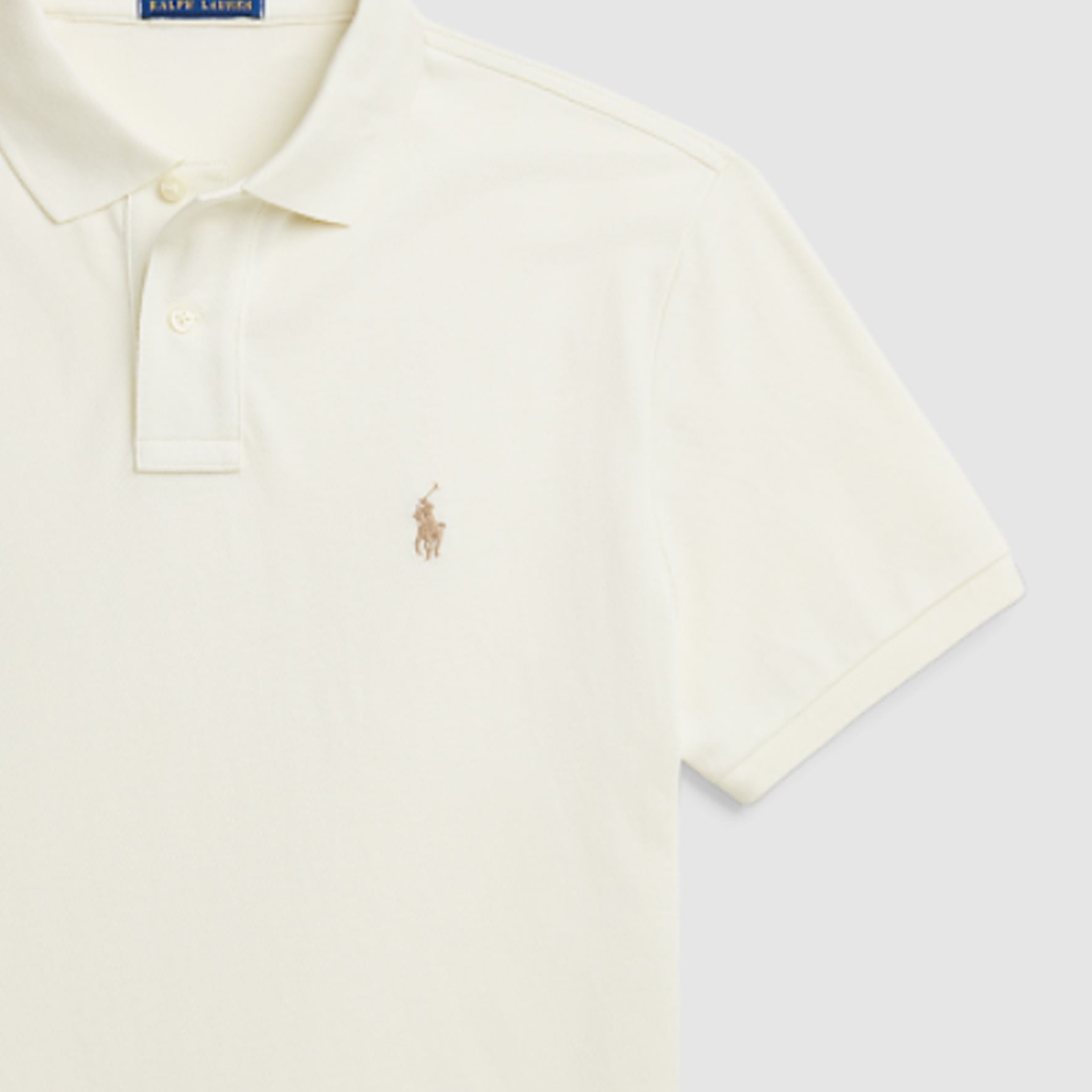 Polo Ralph Lauren SS24 Slim Fit Beige Short Sleeve Polo Shirt with Logo Embroidery. MNPOKNI1N822802-101 圖 5