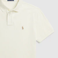 Purchase Polo Ralph Lauren SS24 修身款米色刺繡短袖Polo衫。 MNPOKNI1N822802-101