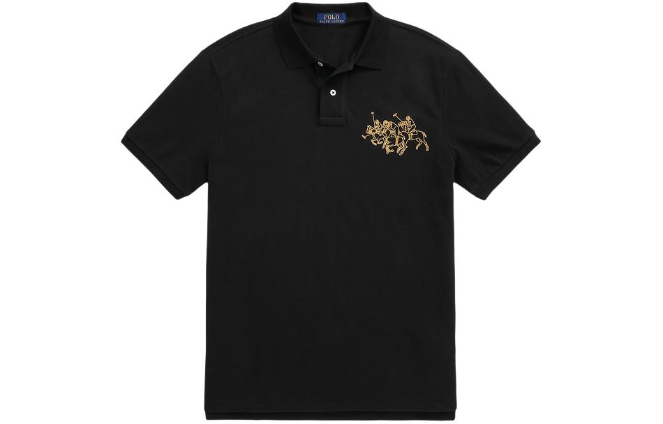 Order Polo Ralph Lauren 男士SS24修身印花黑色圆领T恤。 MNPOKNI1N822583-001