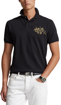 Polo Ralph Lauren SS24 Slim Fit Bercorak Leher Bulat Hitam Baju Polo Lelaki. MNPOKNI1N822583-001 Shop Polo Ralph Lauren SS24 Slim Fit Bercorak Leher Bulat Hitam Baju Polo Lelaki. MNPOKNI1N822583-001