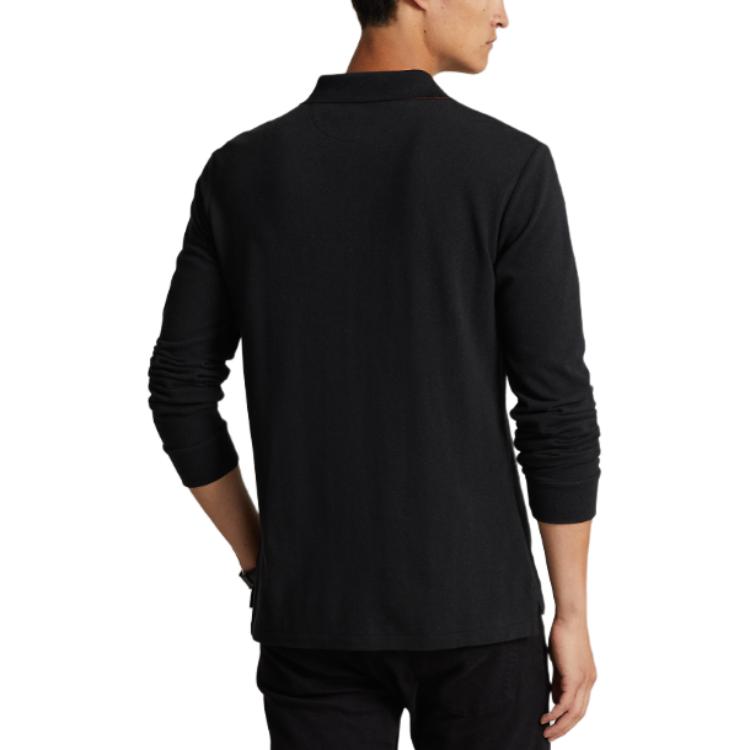 Purchase Polo Ralph Lauren SS24修身純黑長袖POLO衫帶標誌款式 MNPOKNI16823387-001