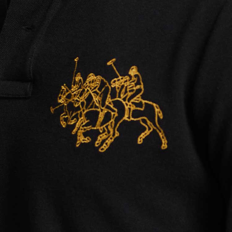 Sizing Polo Ralph Lauren SS24修身純黑長袖POLO衫帶標誌款式 MNPOKNI16823387-001