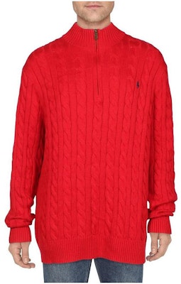 Polo Ralph Lauren SS24 Solid Cable Knit Logo Embroidered Red Sweater Men. 710919213-012 Order Polo Ralph Lauren SS24 Solid Cable Knit Logo Embroidered Red Sweater Men. 710919213-012