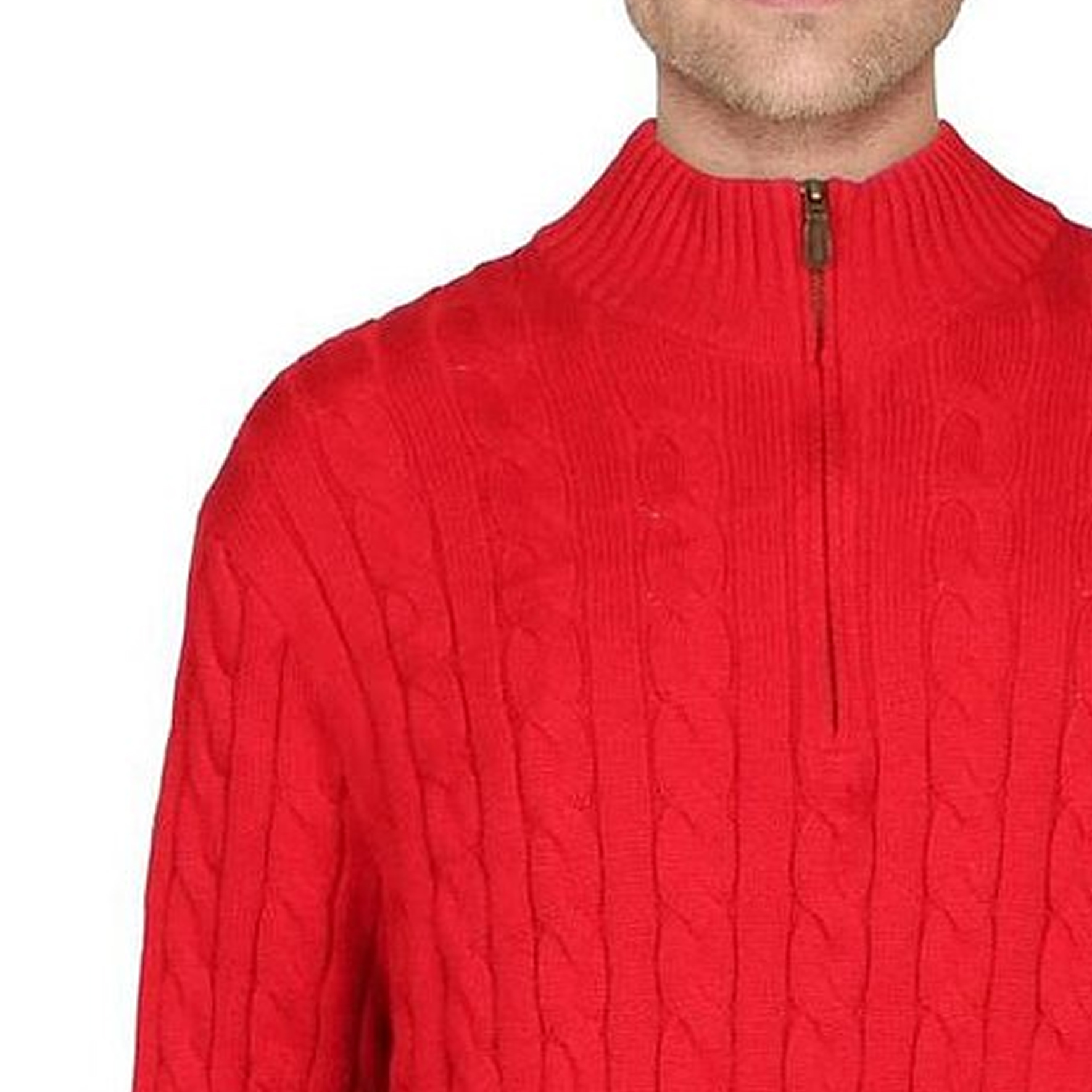 Lookbook Polo Ralph Lauren SS24 Solid Cable Knit Logo Embroidered Red Sweater Men. 710919213-012