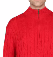 Lookbook Suéter Rojo de Hombre Polo Ralph Lauren SS24 Cable Knit con Logo Bordado. 710919213-012