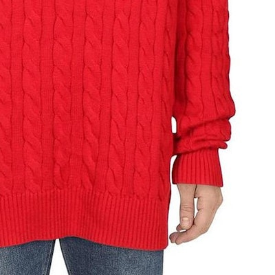 Polo Ralph Lauren SS24 Solid Cable Knit Logo Embroidered Red Sweater Men. 710919213-012 Purchase Polo Ralph Lauren SS24 Solid Cable Knit Logo Embroidered Red Sweater Men. 710919213-012