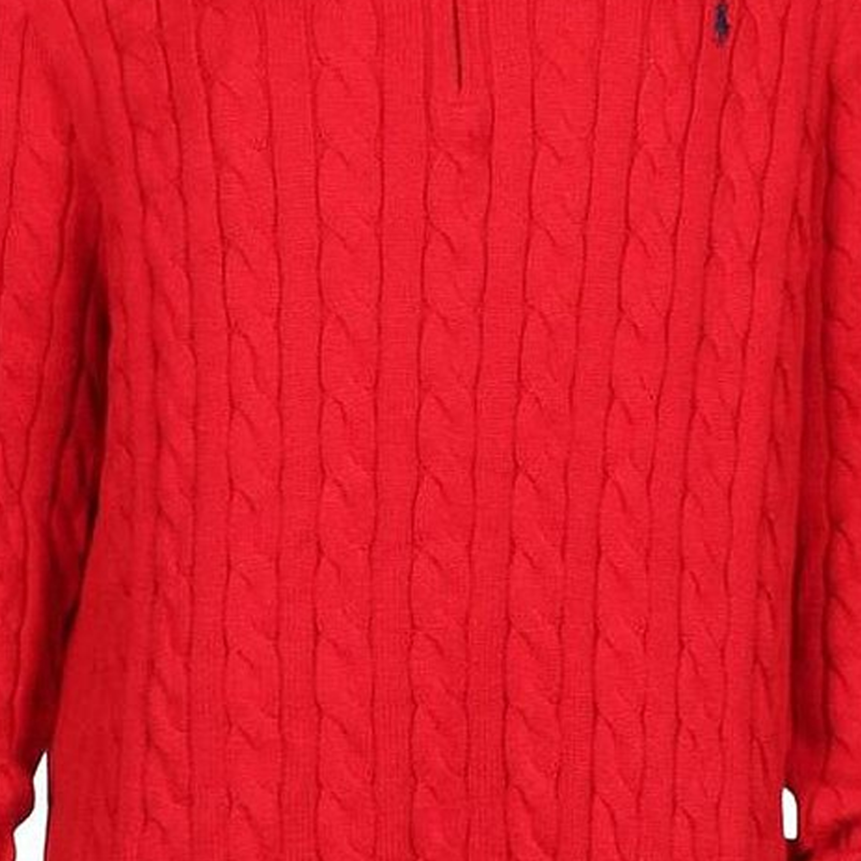 Details for Polo Ralph Lauren SS24 Solid Cable Knit Logo Embroidered Red Sweater Men. 710919213-012