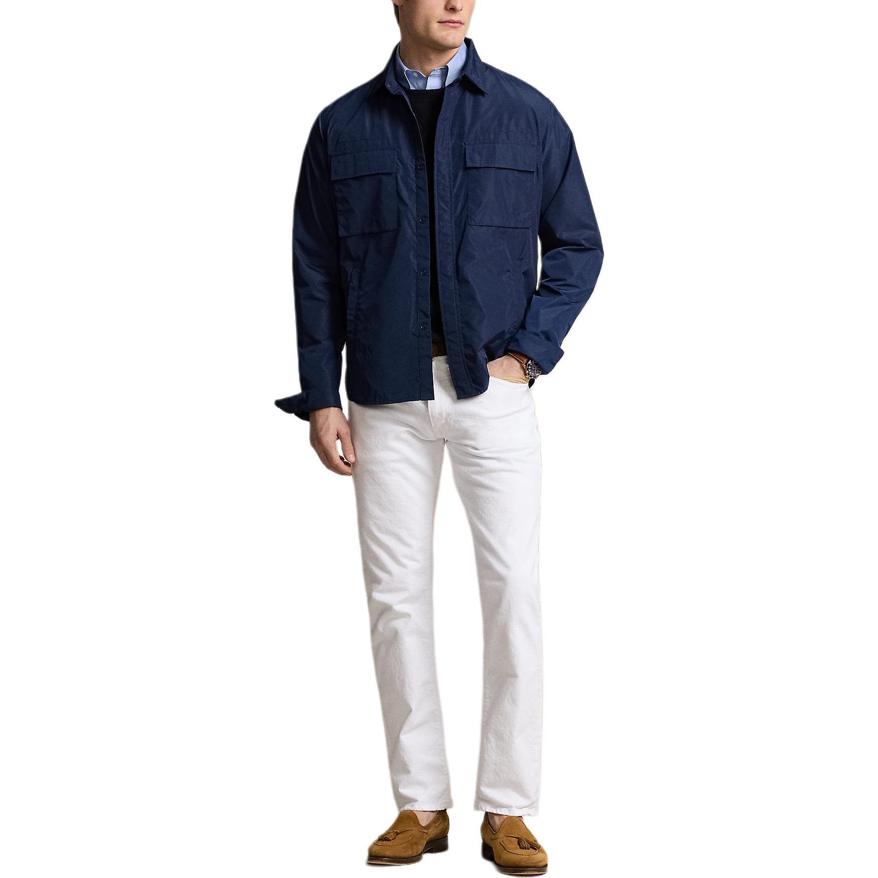 Polo Ralph Lauren SS24 Solid Logo Embroidered Casual Jacket Navy  Long Sleeve MNPOOTW16021394 圖 3