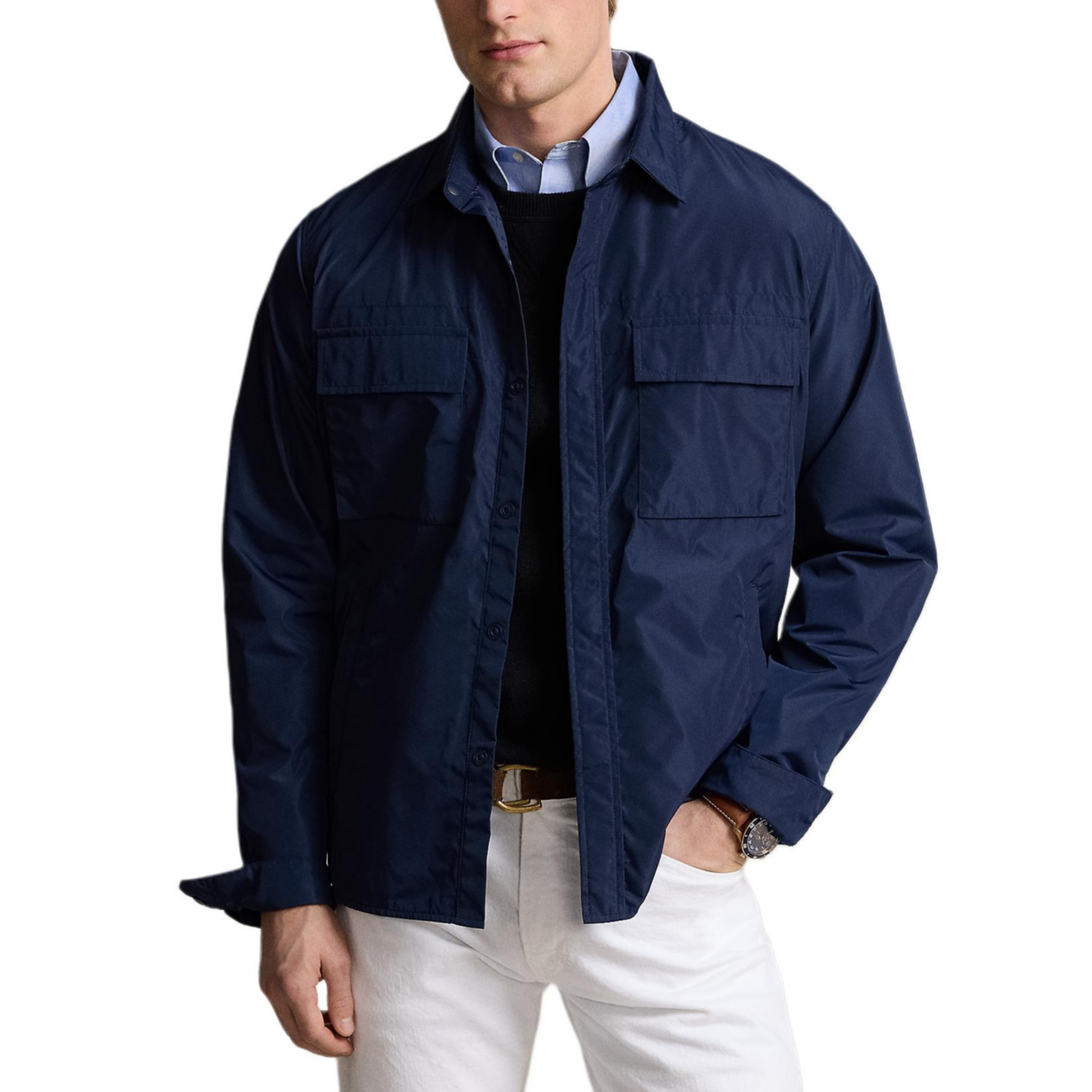 Polo Ralph Lauren SS24 Solid Logo Embroidered Casual Jacket Navy  Long Sleeve MNPOOTW16021394 圖 4