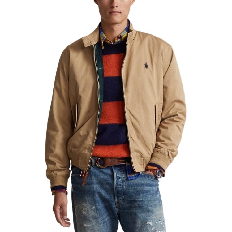 Polo Ralph Lauren SS24 Solid Logo Embroidered Harrington Jacket Brown Mens. MNPOOTW16021290-260 圖 3