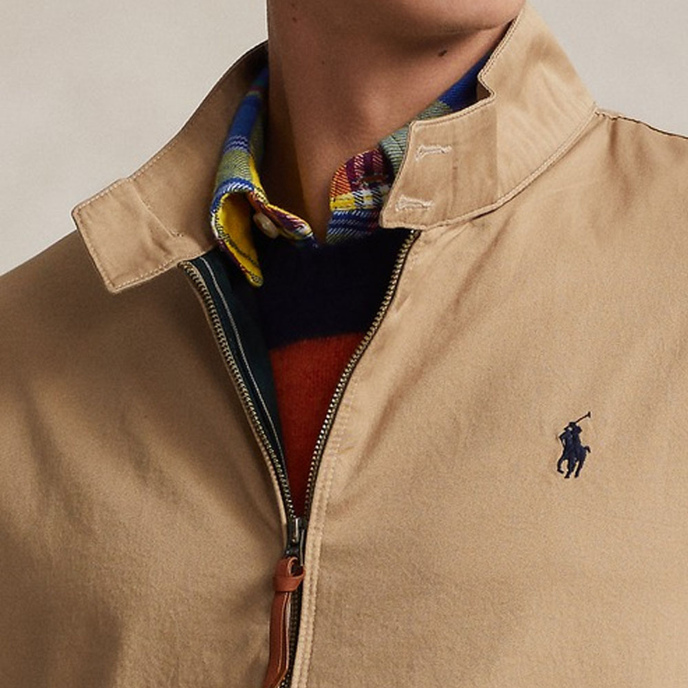 Polo Ralph Lauren SS24 Solid Logo Embroidered Harrington Jacket Brown Mens. MNPOOTW16021290-260 圖 7