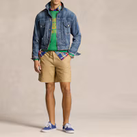 Lookbook Polo Ralph Lauren SS24 男士棕色中腰直筒休閒短褲 MNPOSHO14G20453-250