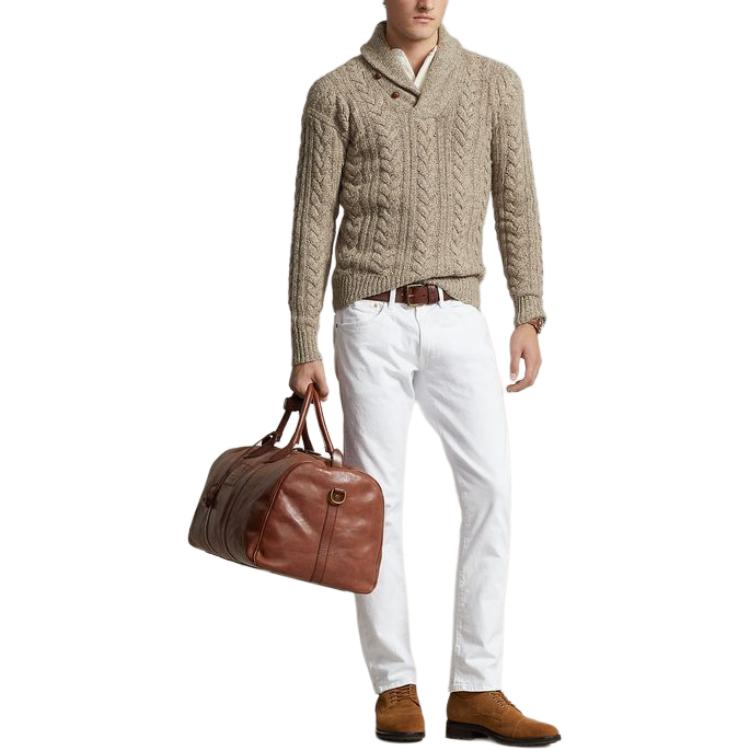 Polo Ralph Lauren SS24 Solid Shawl Collar Knit Long Sleeve Sweater Brown Men. MNPOSWE16821790-200 圖 3