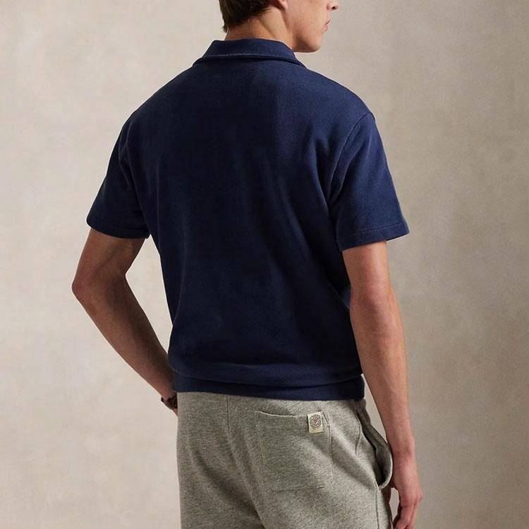 Polo Ralph Lauren SS25  Cotton Short-Sleeve Solid Polo Shirt Navy Blue. MNPOKNI1N823408-410 圖 4