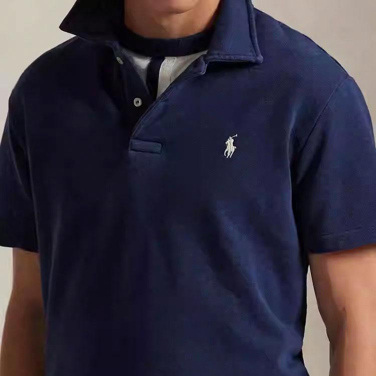 Polo Ralph Lauren SS25  Cotton Short-Sleeve Solid Polo Shirt Navy Blue. MNPOKNI1N823408-410 圖 6