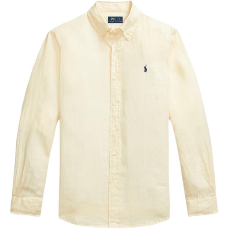 Polo Ralph Lauren SS25  Cream Linen Long-Sleeve Shirt with Pony Embroidery. MNPOWOV16824237-101 圖 2