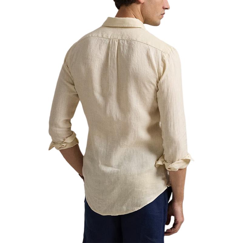 Polo Ralph Lauren SS25  Cream Linen Long-Sleeve Shirt with Pony Embroidery. MNPOWOV16824237-101 圖 4