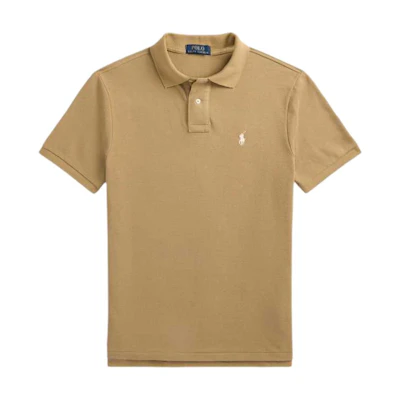 Polo Ralph Lauren SS25 Double-Button Cotton Polo Shirt Brown Yellow MNPOKNI1N822637-260