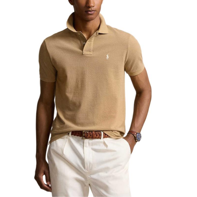 Polo Ralph Lauren SS25  Double-Button Cotton Polo Shirt Brown Yellow MNPOKNI1N822637-260 圖 4