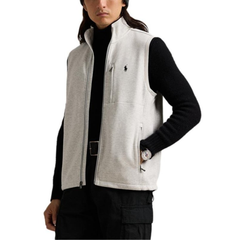 Shop Polo Ralph Lauren SS25 反穿高領針織背心 淺灰色 MNPOKNI1N220018-020