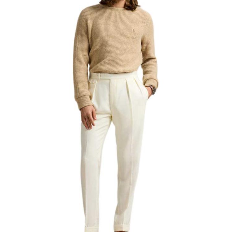 Polo Ralph Lauren SS25  Knit Waffle Long Sleeve Sweater Sand Dune Color MNPOSWE16822131-200 圖 3