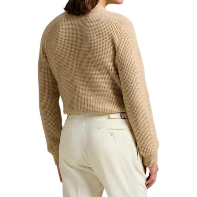 Polo Ralph Lauren SS25  Knit Waffle Long Sleeve Sweater Sand Dune Color MNPOSWE16822131-200 圖 5