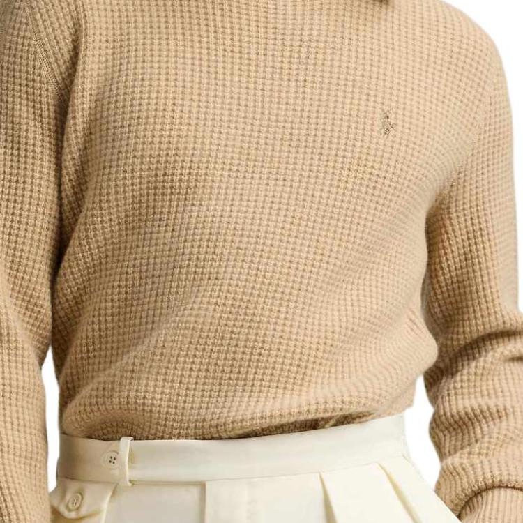 Polo Ralph Lauren SS25  Knit Waffle Long Sleeve Sweater Sand Dune Color MNPOSWE16822131-200 圖 6