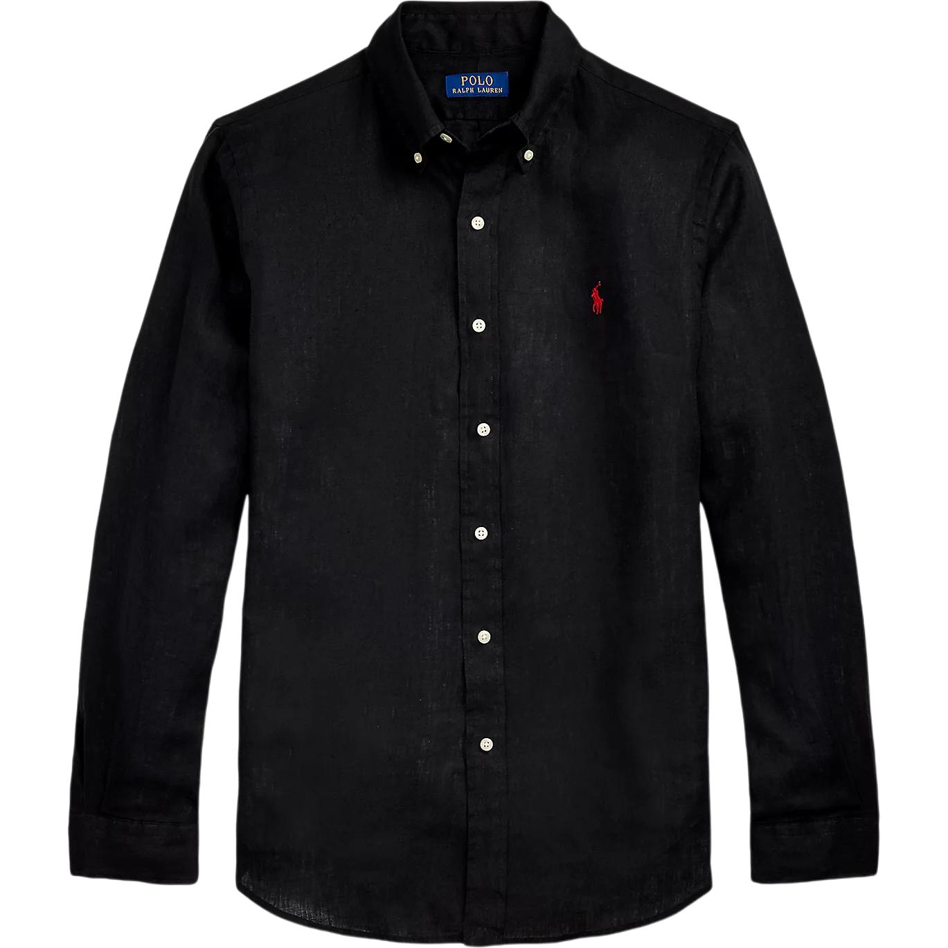 Polo Ralph Lauren SS25  Long-Sleeve Cotton Linen Shirt with Pony Logo Embroidery. 710975540-005