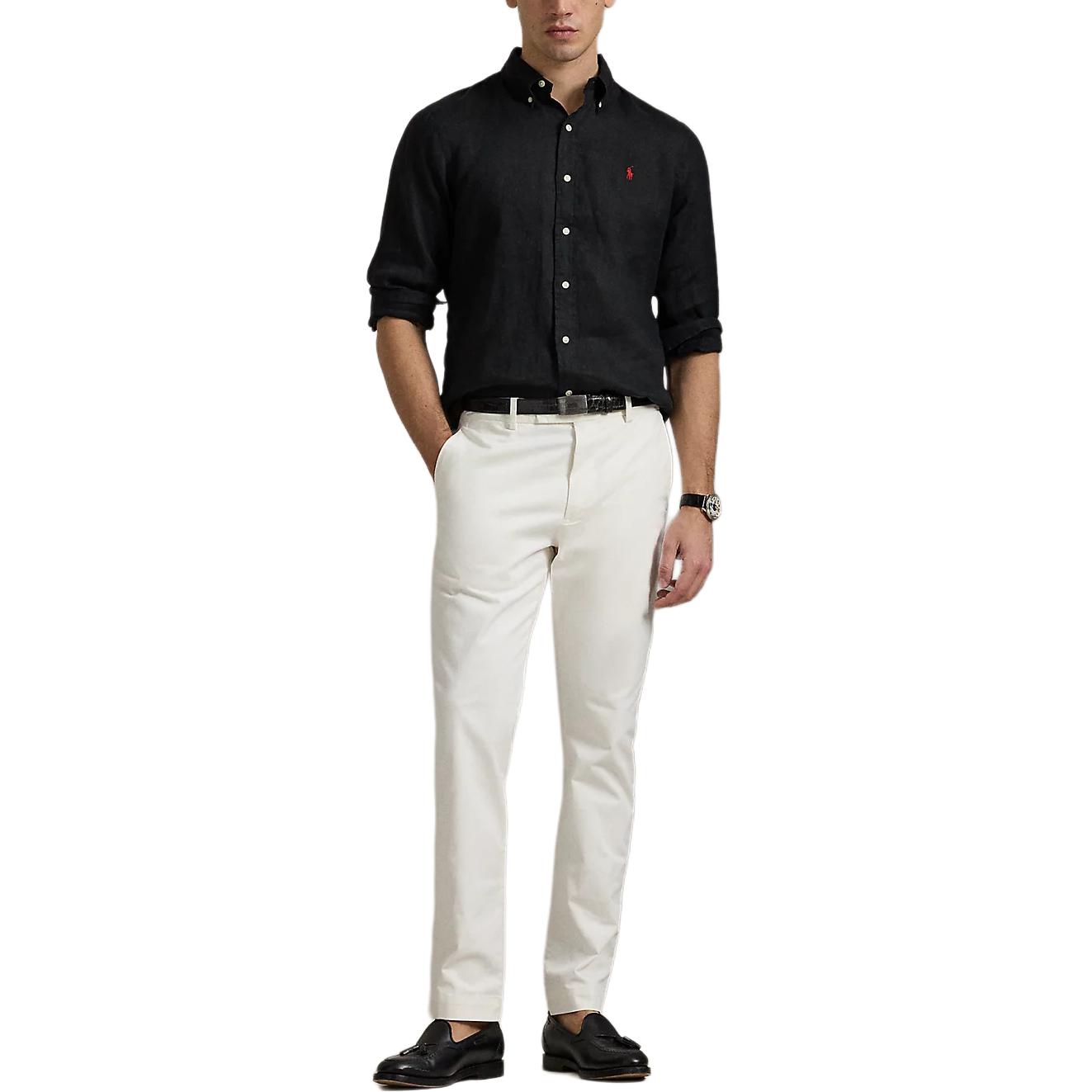 Polo Ralph Lauren SS25  Long-Sleeve Cotton Linen Shirt with Pony Logo Embroidery. 710975540-005 圖 3