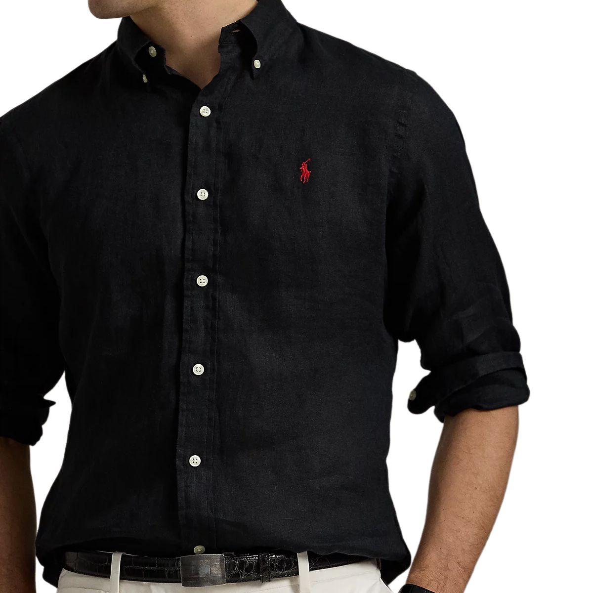 Polo Ralph Lauren SS25  Long-Sleeve Cotton Linen Shirt with Pony Logo Embroidery. 710975540-005 圖 6