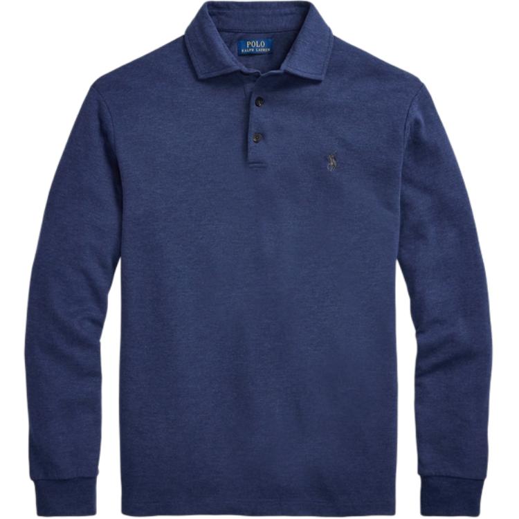 Order Polo Ralph Lauren SS25 长袖纯色纽扣蓝色Polo衫 710951683001