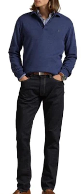 Polo Ralph Lauren SS25 长袖纯色纽扣蓝色Polo衫 710951683001 Lookbook Polo Ralph Lauren SS25 长袖纯色纽扣蓝色Polo衫 710951683001