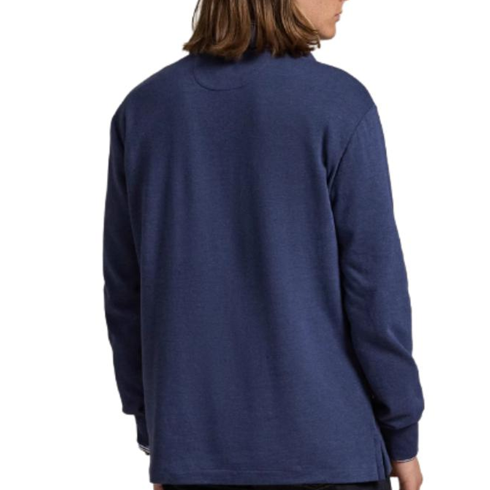 Purchase Polo Ralph Lauren SS25 长袖纯色纽扣蓝色Polo衫 710951683001