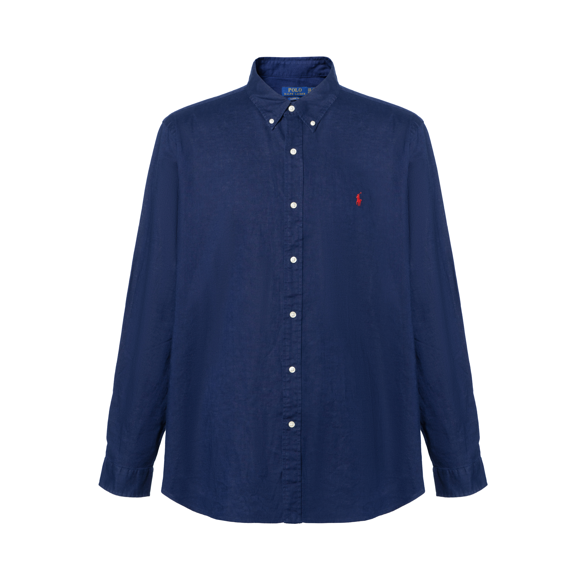 Order Polo Ralph Lauren SS25 海軍藍長袖棉麻襯衫 刺繡標誌款 710975540-003