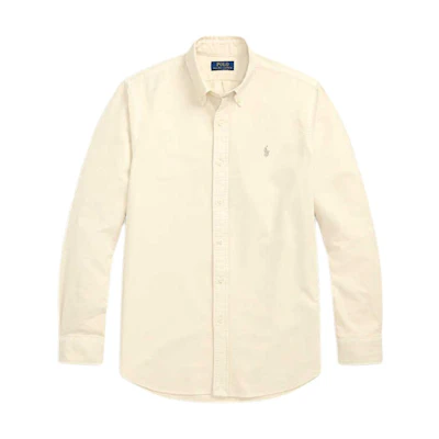 Polo Ralph Lauren SS25 Solid Embroidered Cotton Long-Sleeve Shirt Beige. MNPOWOV16824252-101