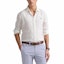 Order Polo Ralph Lauren SS25 Camisa Blanca Manga Larga Algodón-Lino con Logo Pony. 710975540-001
