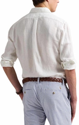 Polo Ralph Lauren SS25 Camisa Blanca Manga Larga Algodón-Lino con Logo Pony. 710975540-001 Lookbook Polo Ralph Lauren SS25 Camisa Blanca Manga Larga Algodón-Lino con Logo Pony. 710975540-001