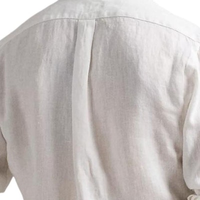 Polo Ralph Lauren SS25 Camisa Blanca Manga Larga Algodón-Lino con Logo Pony. 710975540-001 Details for Polo Ralph Lauren SS25 Camisa Blanca Manga Larga Algodón-Lino con Logo Pony. 710975540-001