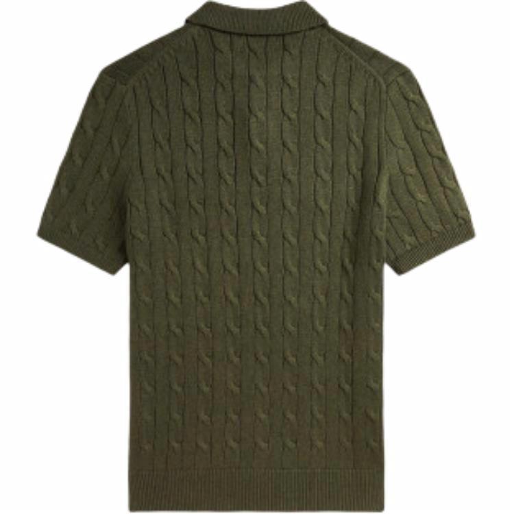 Polo Ralph Lauren SS25 Cable-Knit Cotton Polo Sweater  Alpine Green. MNPOSWE1N820054-300 圖 3