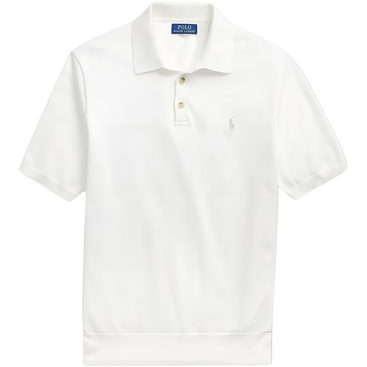Polo Ralph Lauren SS25 Classic Embroidered Pony Knit Polo Shirt White 710950158-007