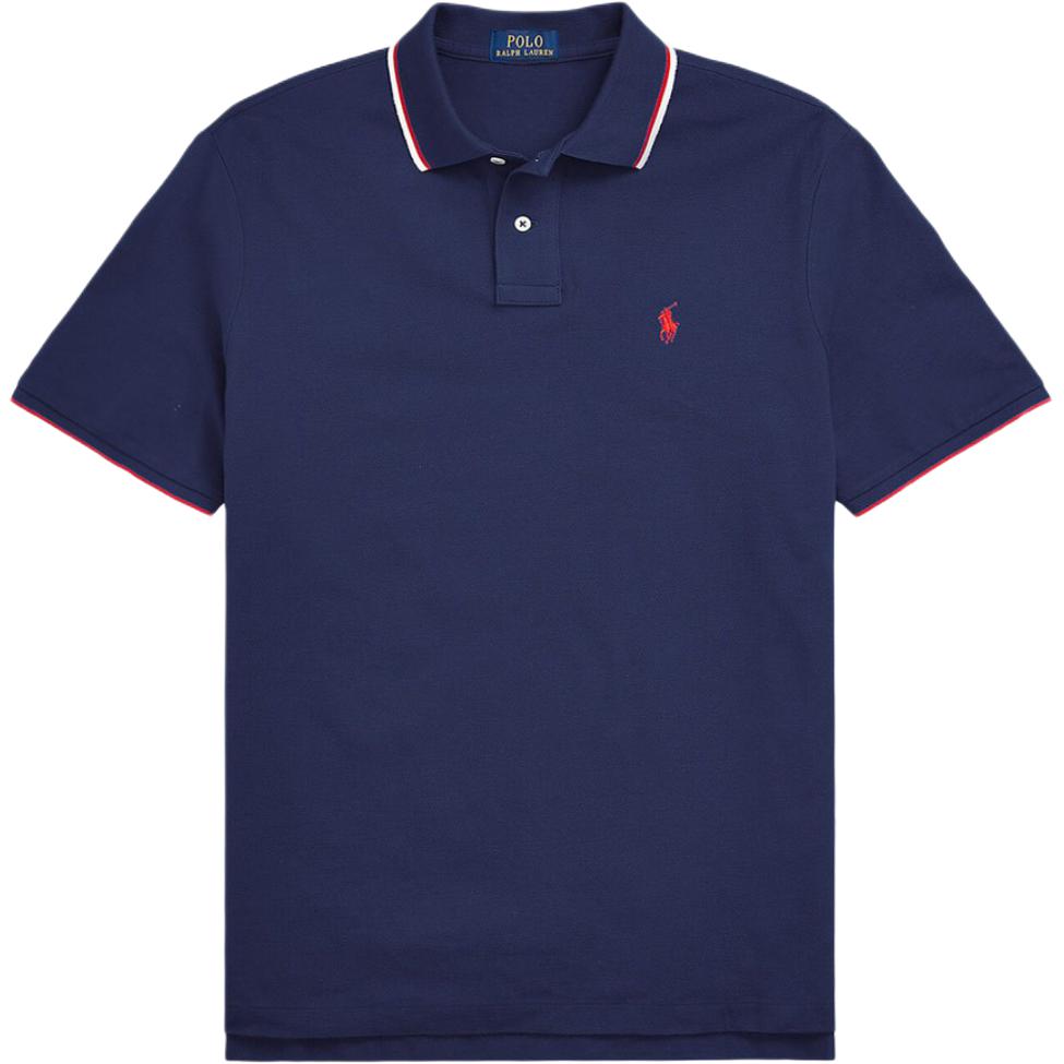 Polo Ralph Lauren SS25 Classic Fit Solid Stripe Trim Navy Blue  Polo Shirt 710903632-005 圖 2