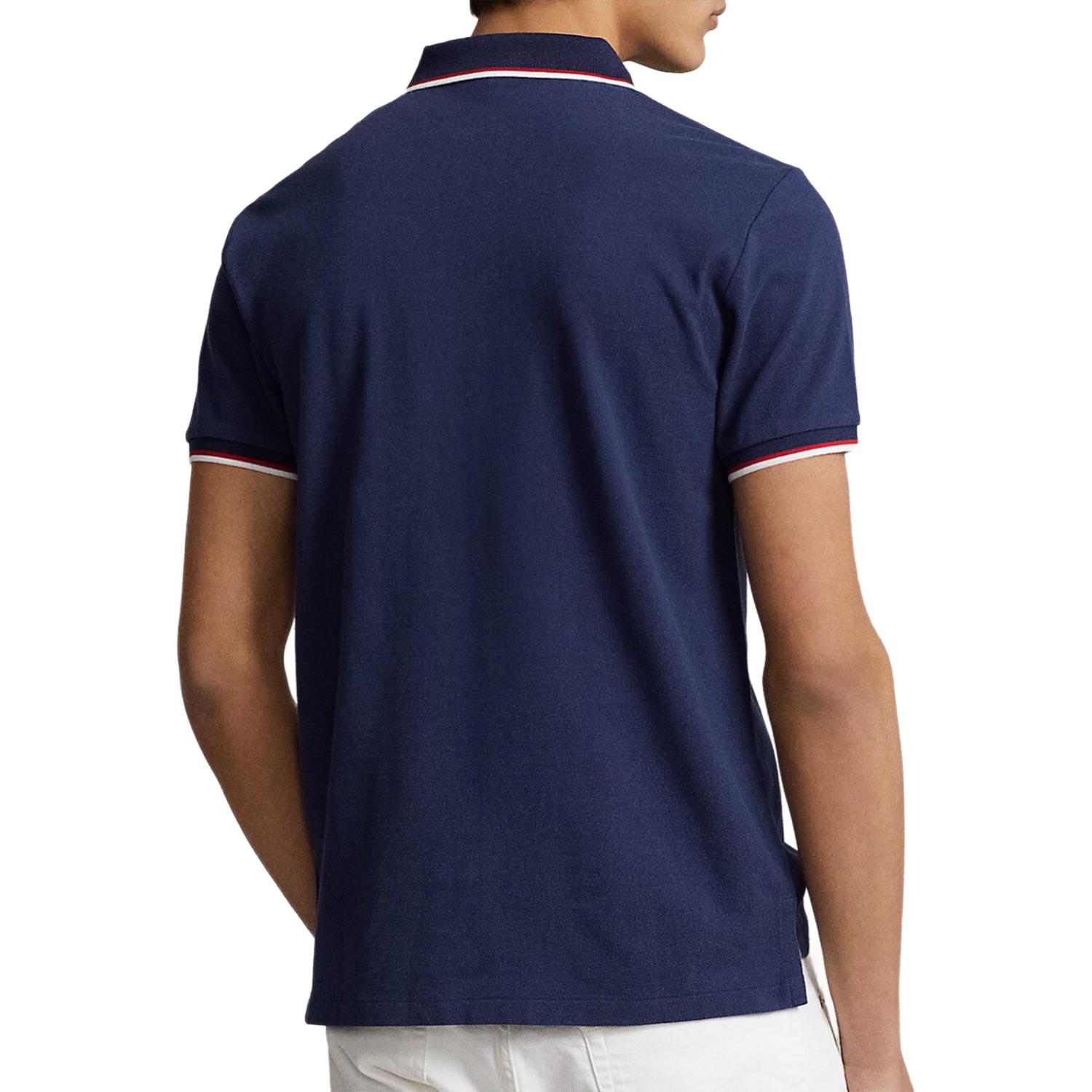 Polo Ralph Lauren SS25 Classic Fit Solid Stripe Trim Navy Blue  Polo Shirt 710903632-005 圖 5