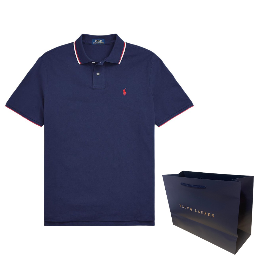 Polo Ralph Lauren SS25 Classic Fit Solid Stripe Trim Navy Blue  Polo Shirt 710903632-005 圖 7