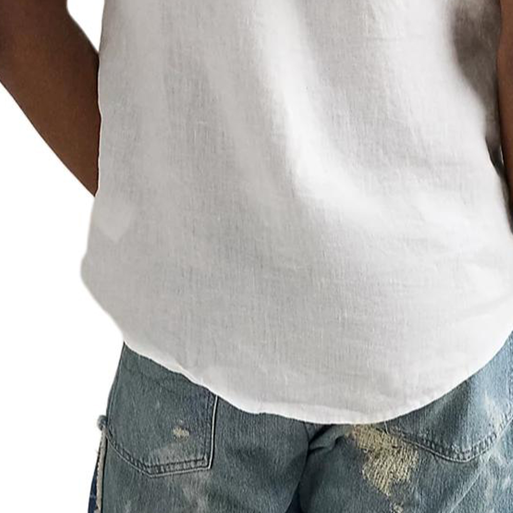 Details for Polo Ralph Lauren 刺繡Pony標誌短袖棉麻襯衫 白色 SS25款。 710978347-003