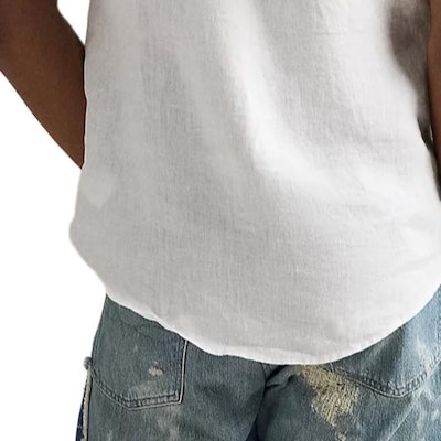 Polo Ralph Lauren 刺繡Pony標誌短袖棉麻襯衫 白色 SS25款。 710978347-003 Details for Polo Ralph Lauren 刺繡Pony標誌短袖棉麻襯衫 白色 SS25款。 710978347-003