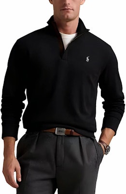 Polo Ralph Lauren SS25刺繡logo黑色半拉鍊長袖運動衫 男款 710890534031 Lookbook Polo Ralph Lauren SS25刺繡logo黑色半拉鍊長袖運動衫 男款 710890534031