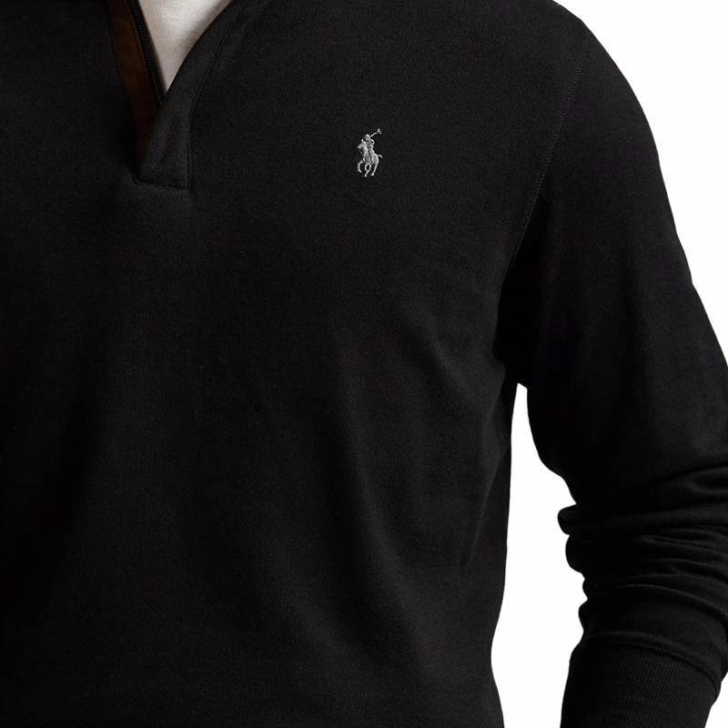 Details for Polo Ralph Lauren SS25刺繡logo黑色半拉鍊長袖運動衫 男款 710890534031
