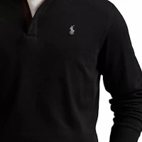 Details for Polo Ralph Lauren SS25 Half-Zip Embroidered Logo Long Sleeve Sweatshirt Black Men 710890534031